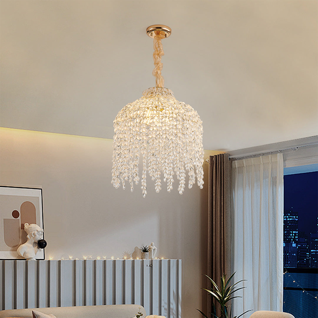 Teardrop Crystal Chandelier French Metal Ceiling Lights