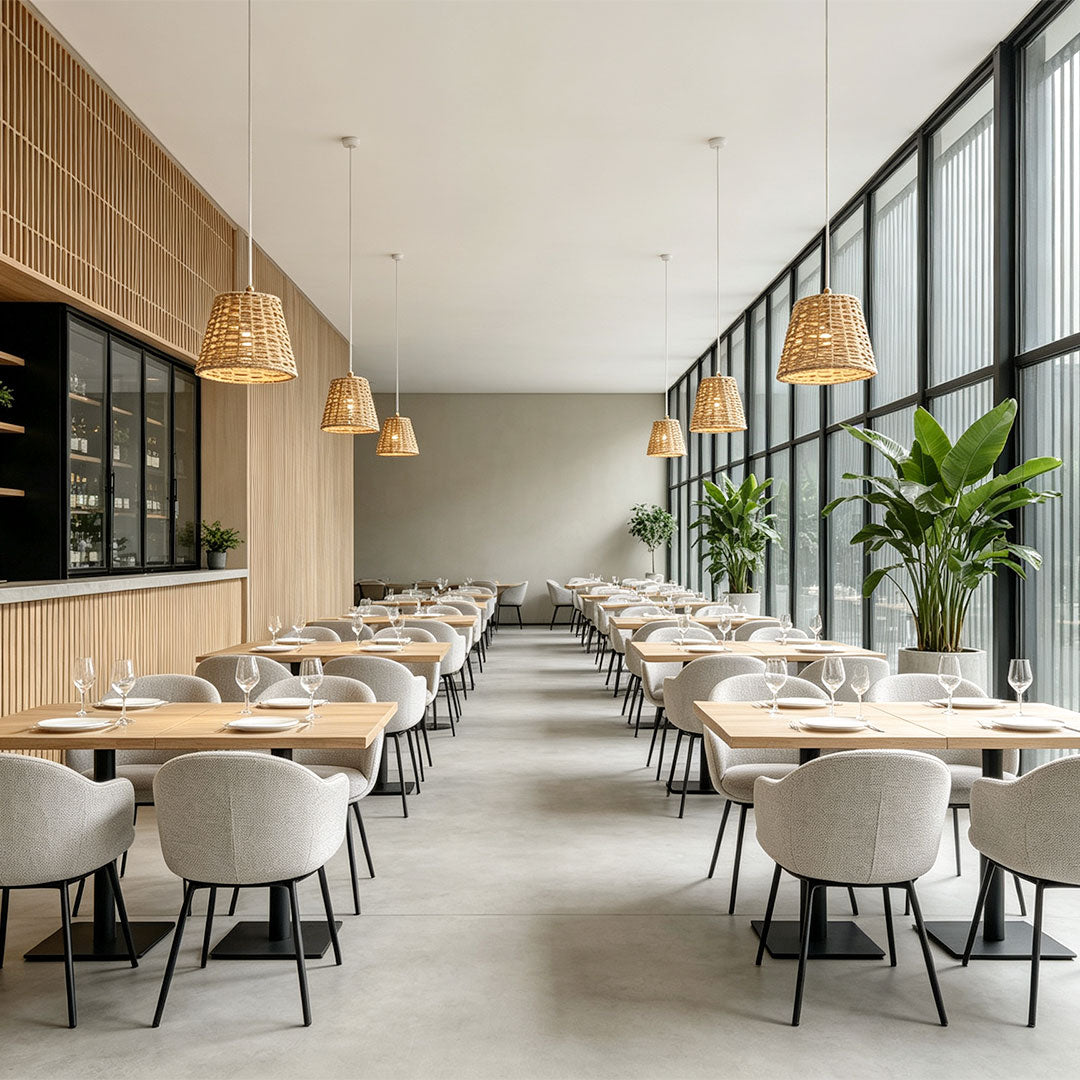 Rattan Wicker Pendant Light Nordic Metal Ceiling Light