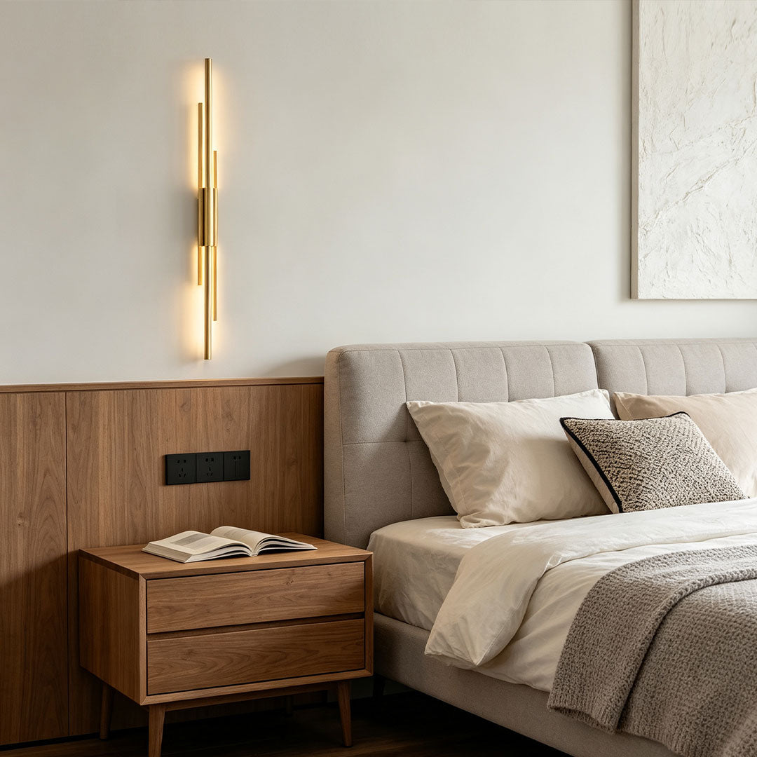 Contemporary Linear Wall Sconce Minimalist Solid Copper Light