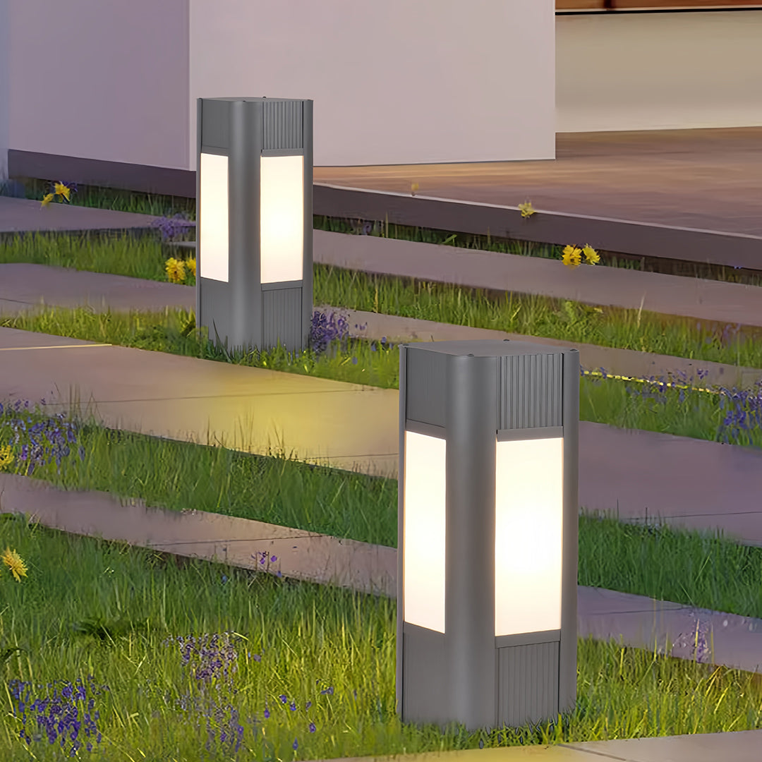 Square Path Lights Industrial Black Garden Outdoor Waterproof Lamp
