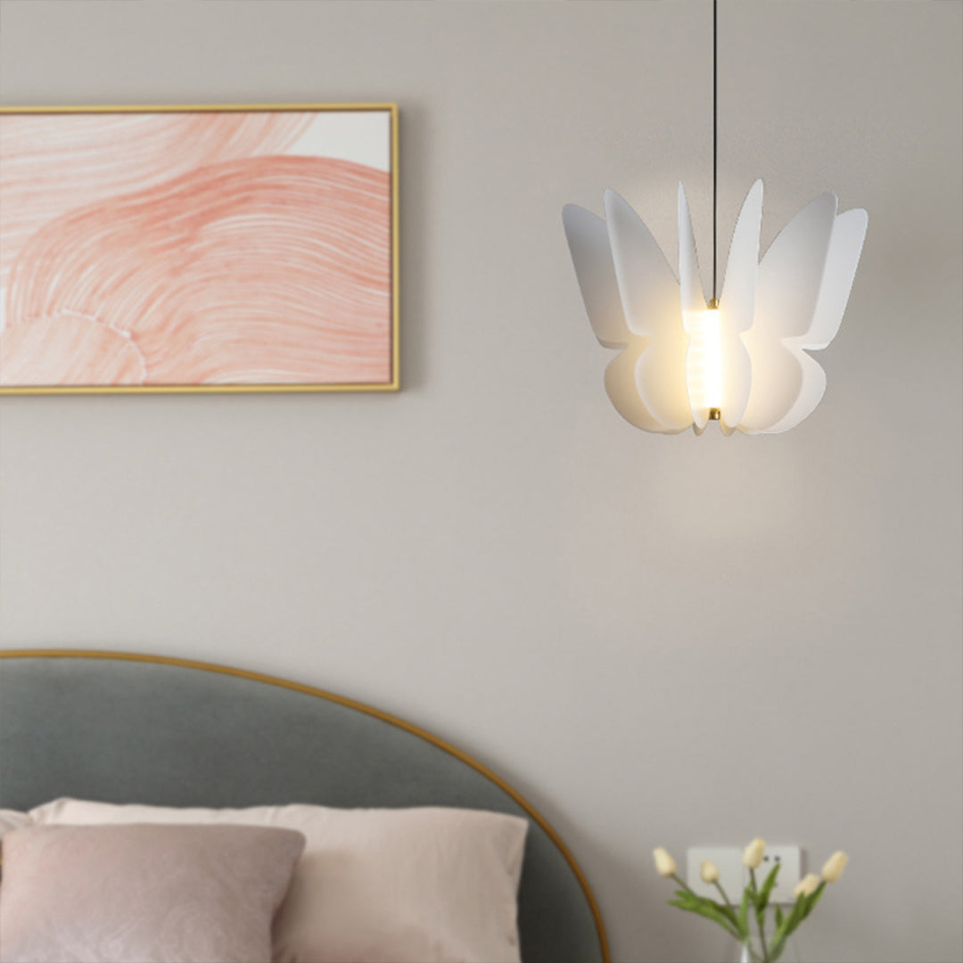 White Shade Pendant Light Nordic Cream Style PE Material LED Light