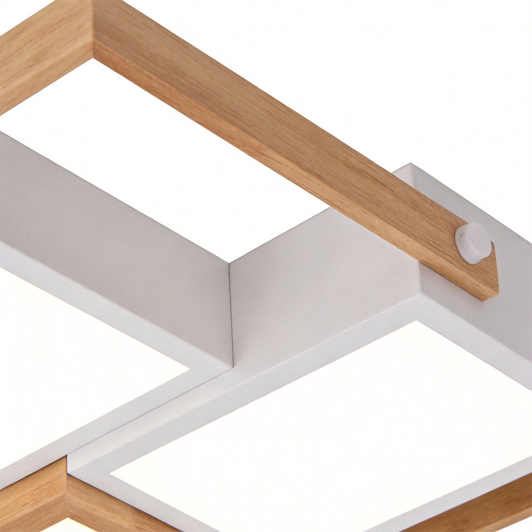 LED Square Ceiling Lights Wooden Frame Recessed Light