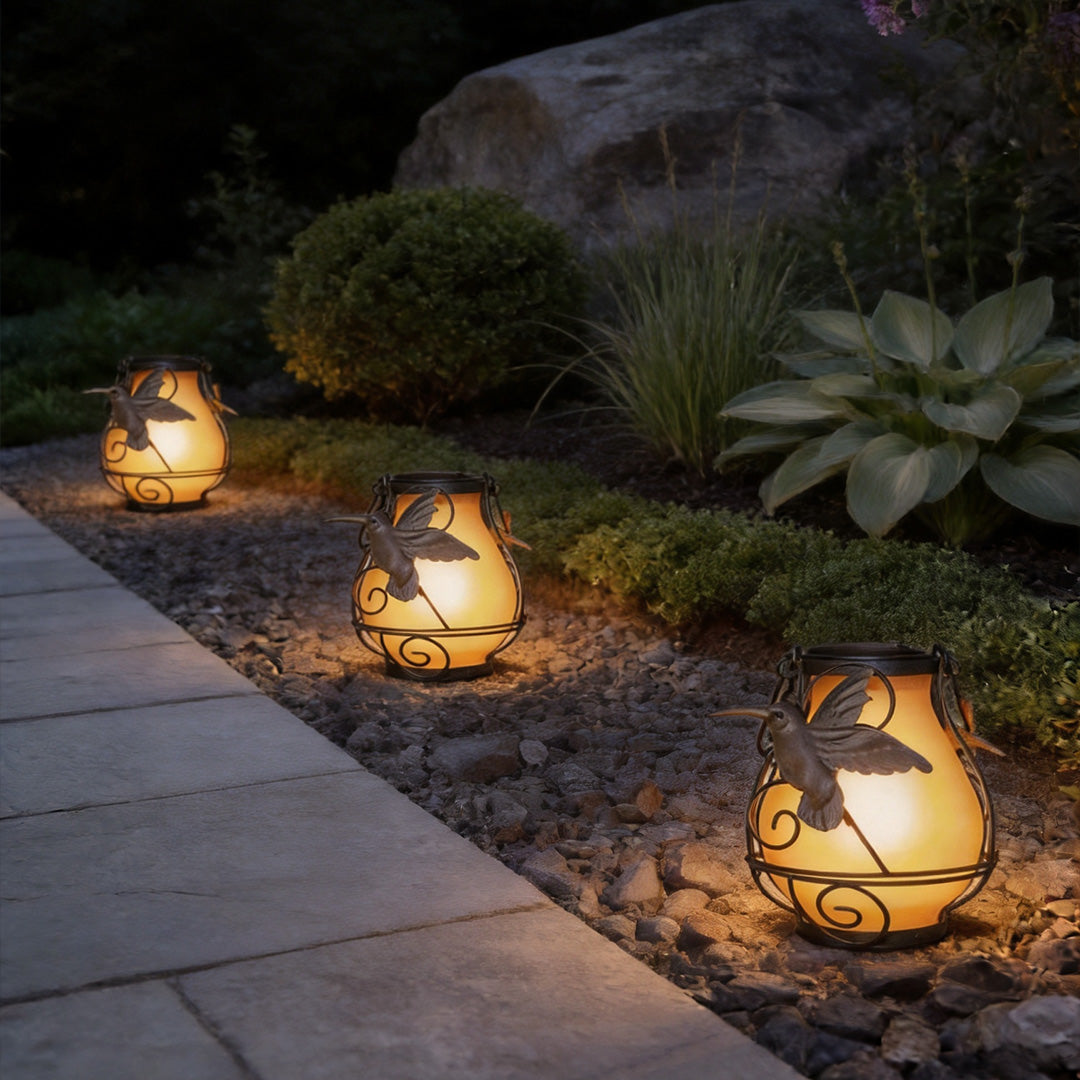 【4 PCS】Gray Outdoor Light Pendant Hanging Flame-Inspired Insect Light