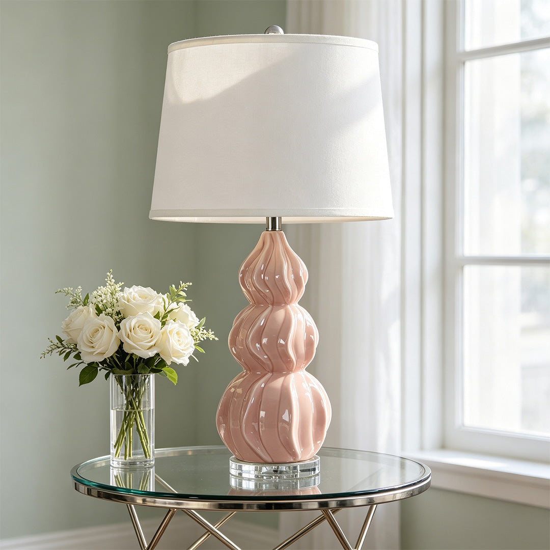 Gourd Table Lamp American Minimalist Ceramic Accent Lamp