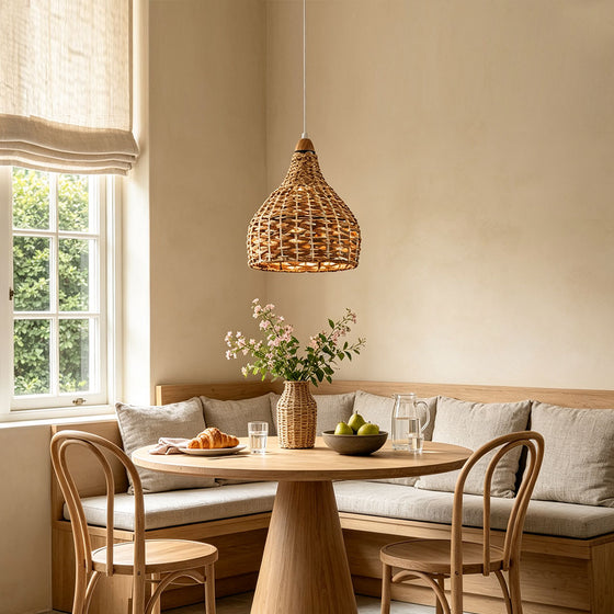 Rattan Wicker Pendant Light Nordic Metal Ceiling Light