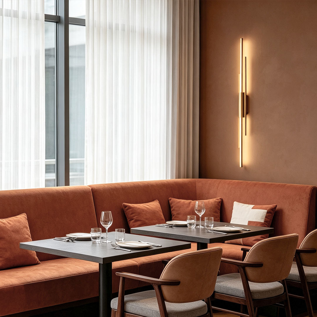 Contemporary Linear Wall Sconce Minimalist Solid Copper Light