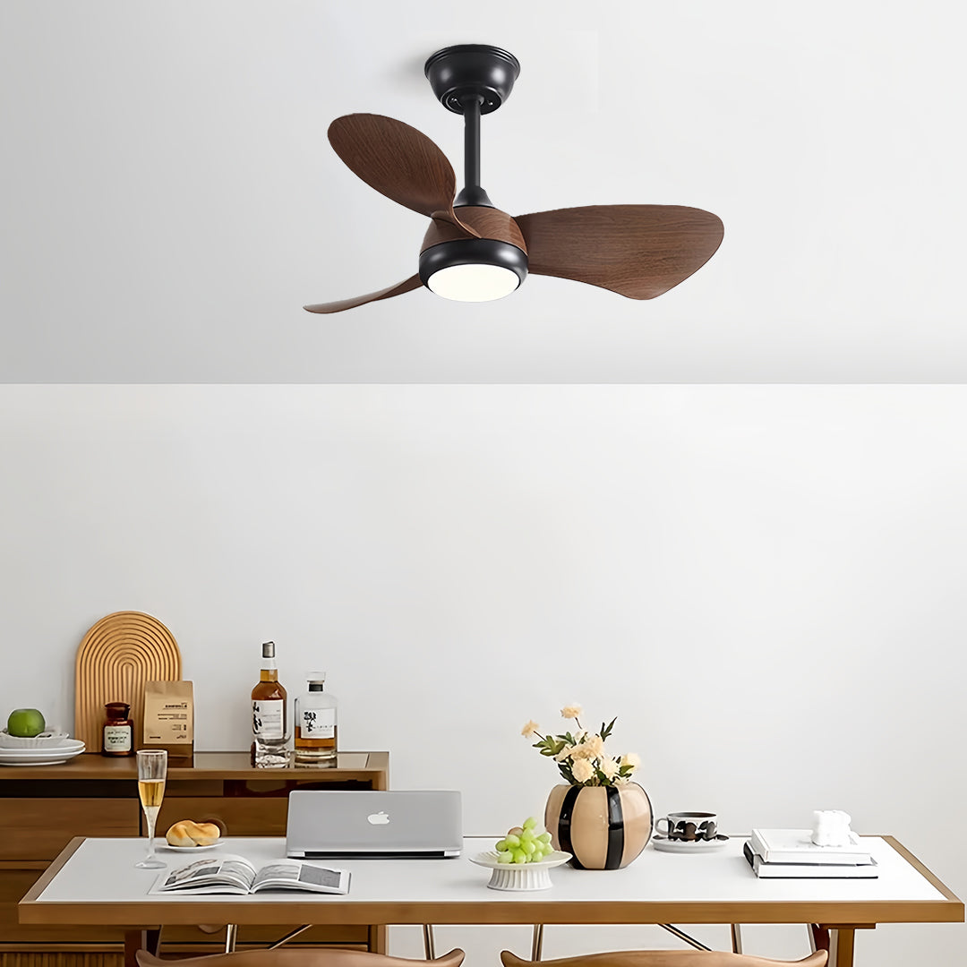 Retro Ceiling Fan with Light Nordic Inverter Metal Lamp Body Fan Light