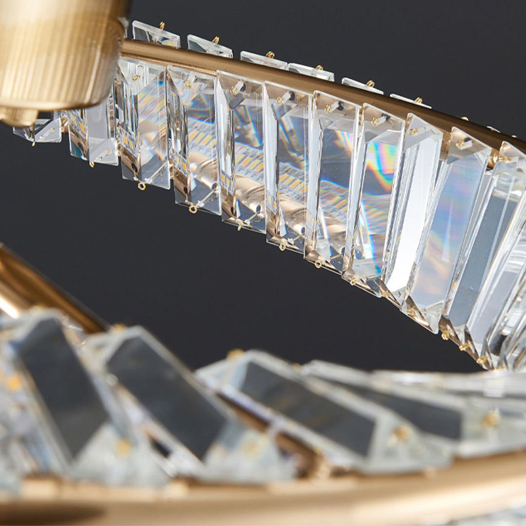 Mobius Light Fixture Luxury Gold Ring Flush Mount Crystal Light