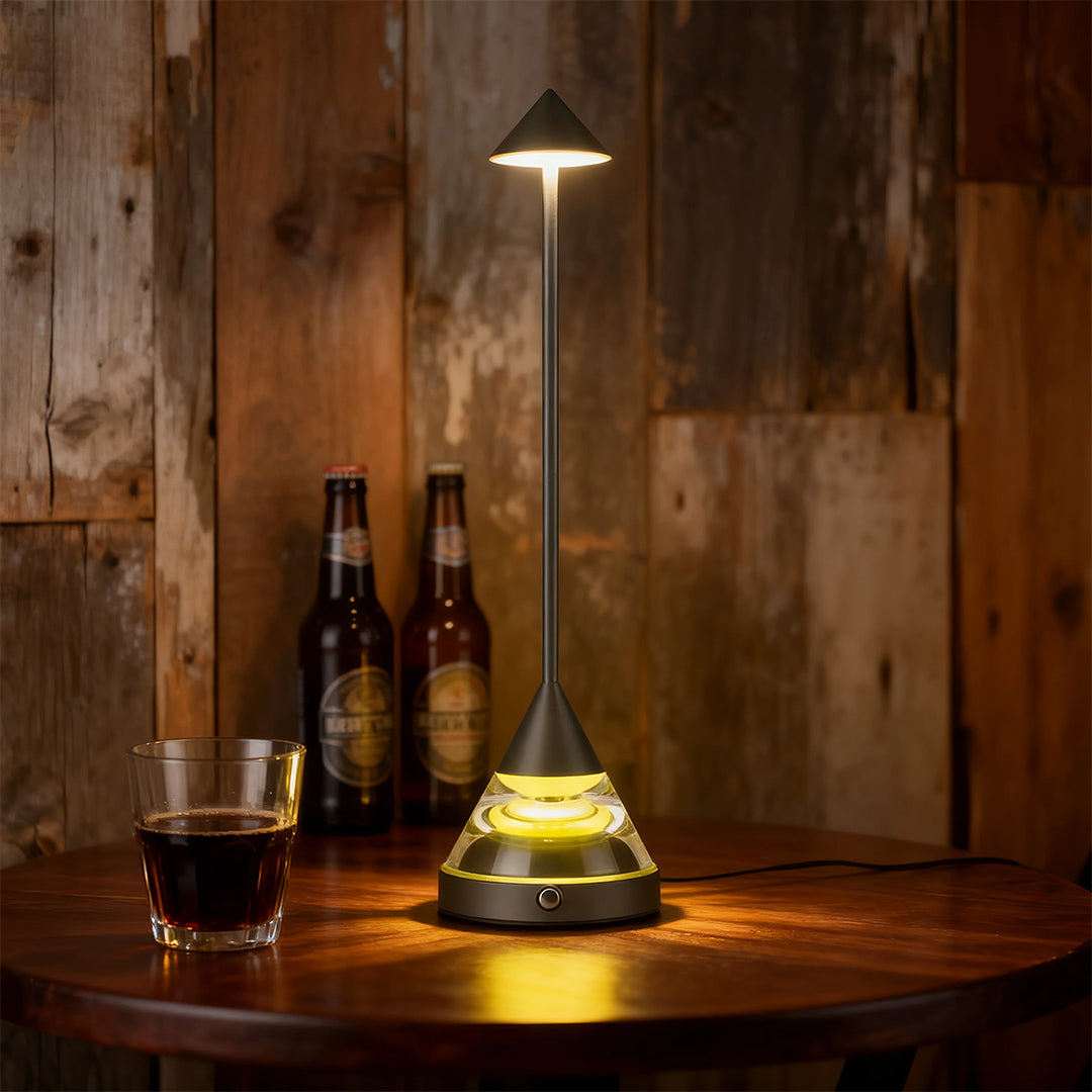 Unique Small Table Lamp Creative Pointed Aluminum Iron Accent Light