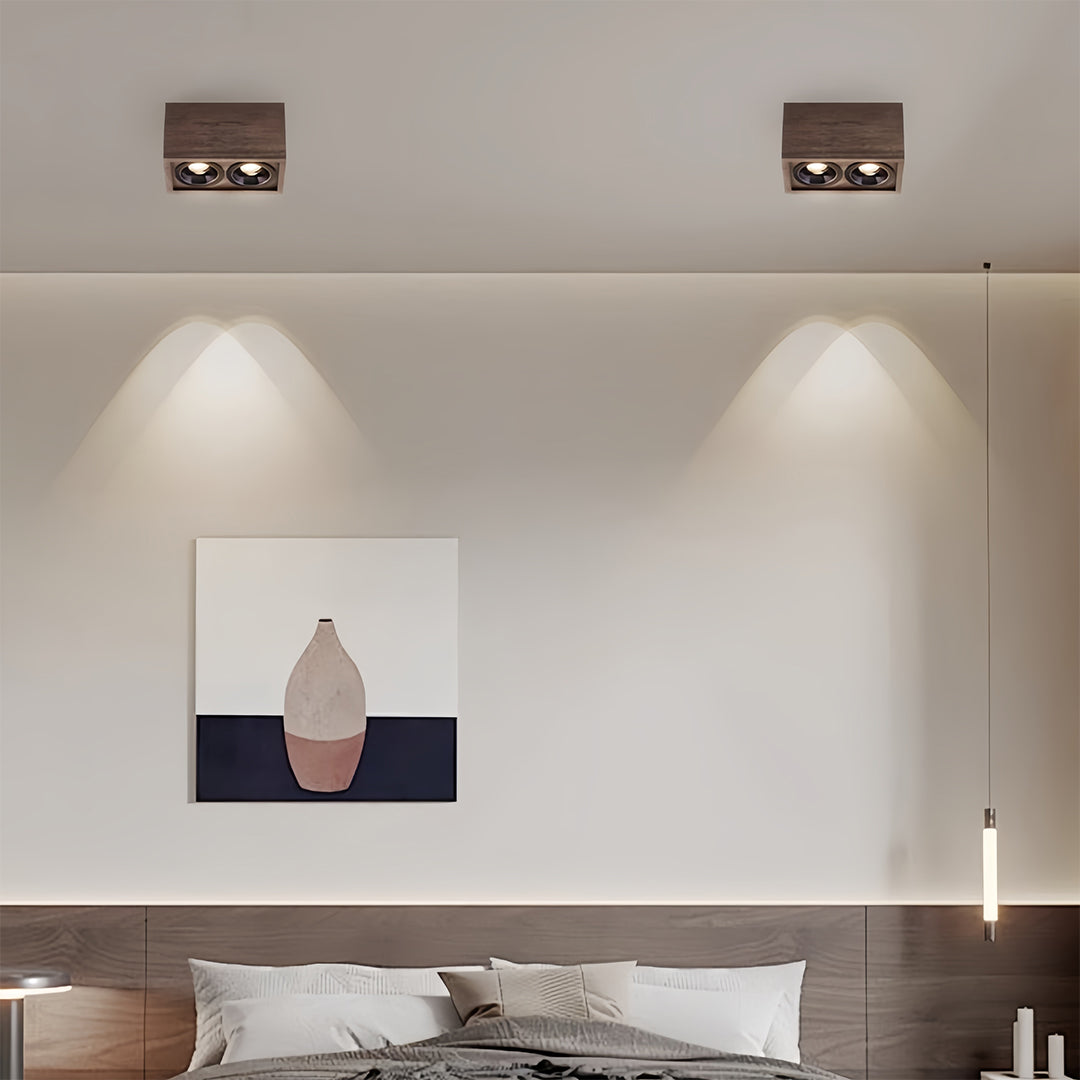 LED Recessed Downlights Walnut colored Stylish Multi-Head Lights