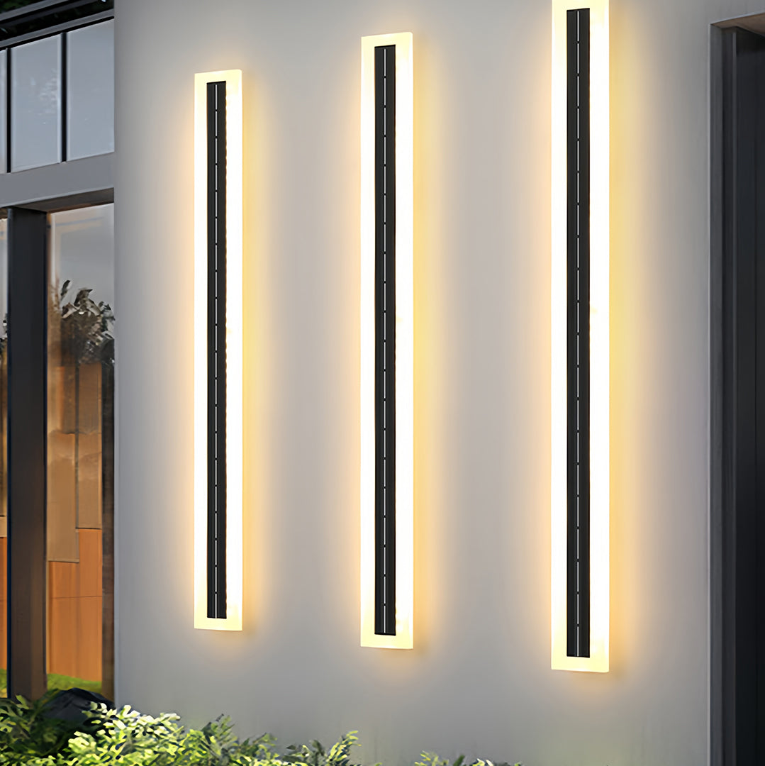 Outdoor Linear Wall Light Stylish Contemporary Waterproof Solar Lamp