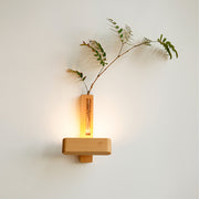 Wooden Wall Lights Minimalist with Glass Vase Wireless Magnetic Lamp