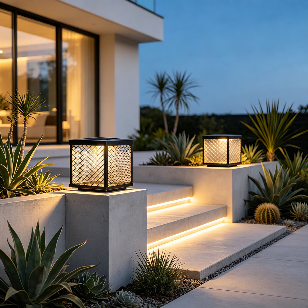 Modern Driveway Pillar Lights Outdoor Waterproof Light