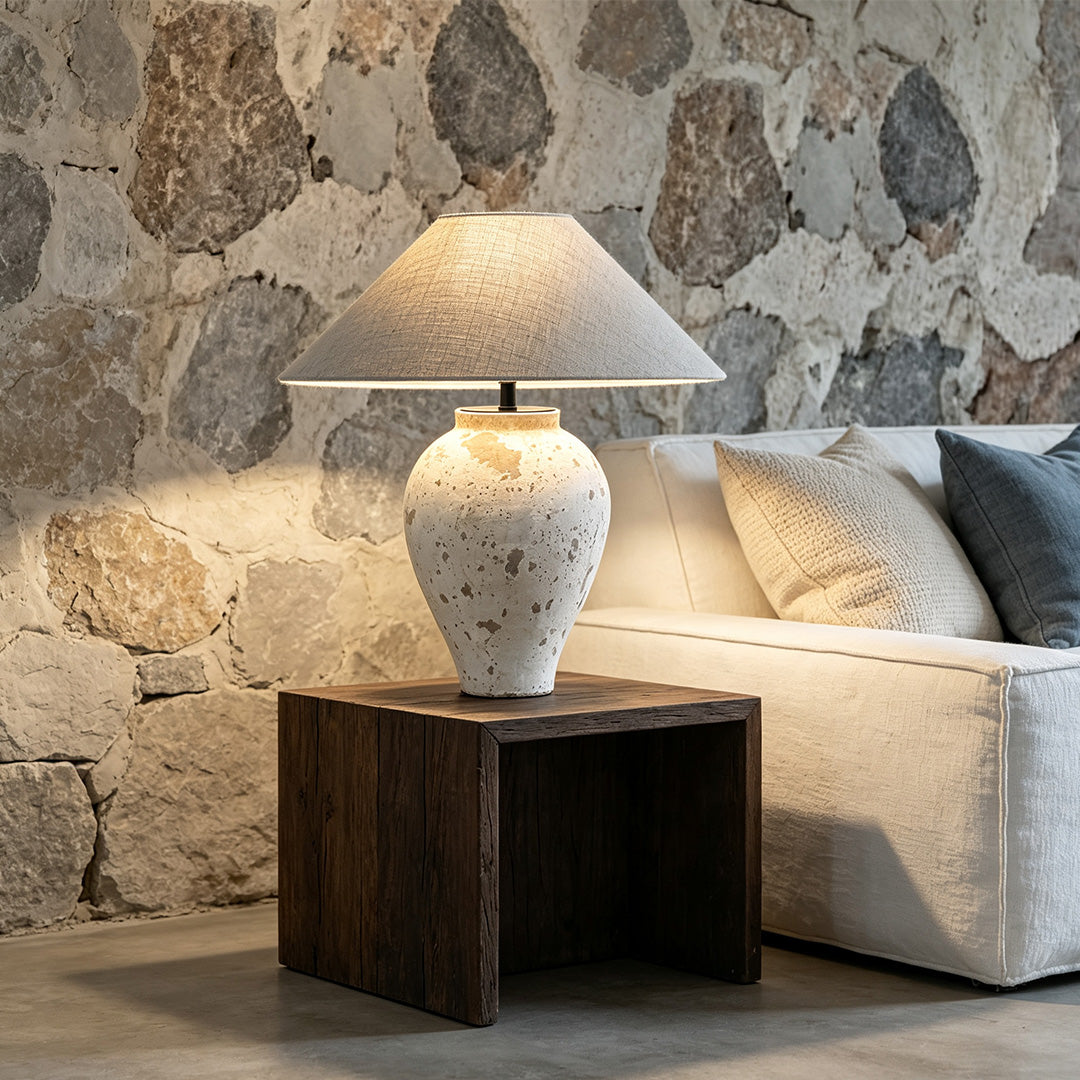 Pottery Table Lamps Wabi-Sabi Ceramic Decorate Light