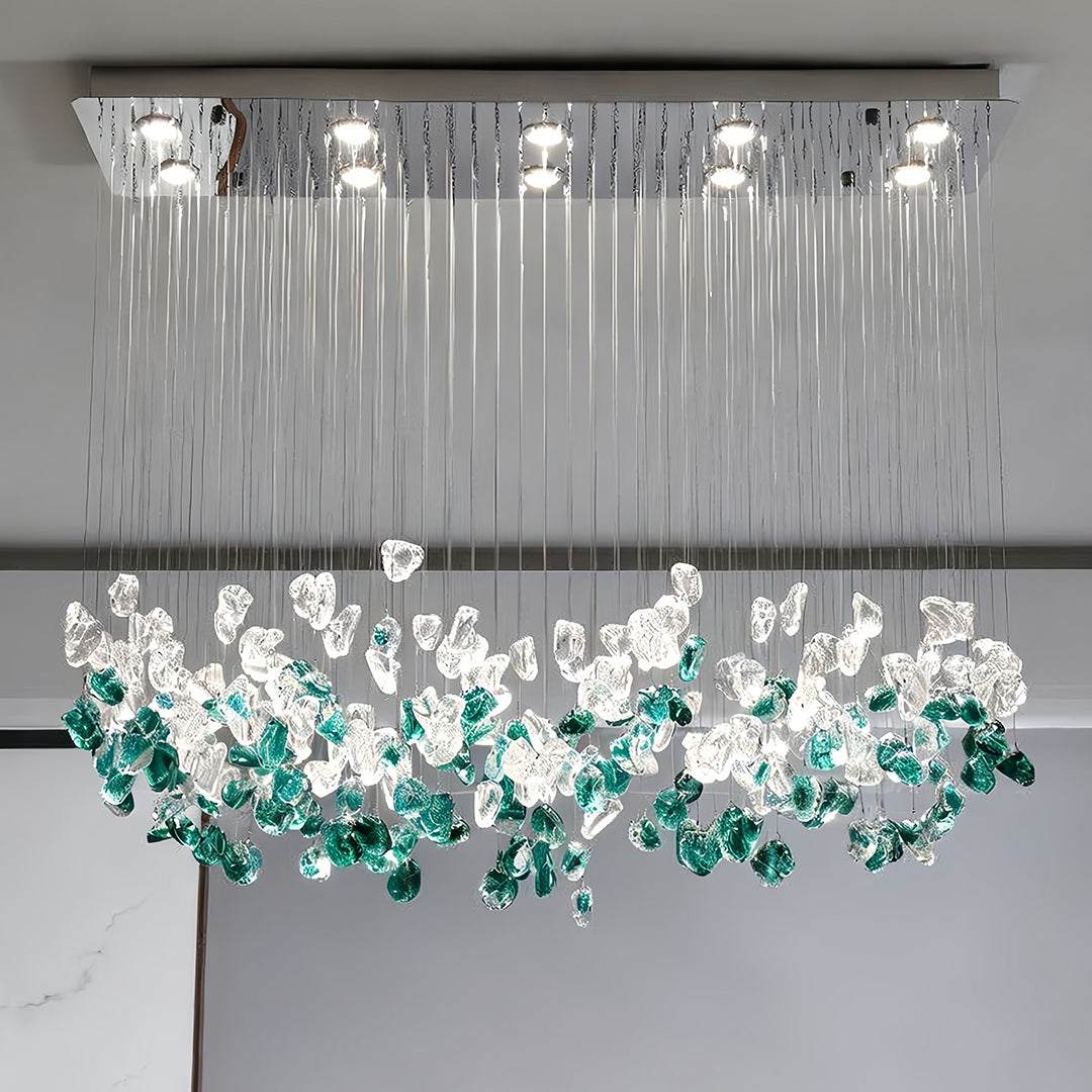 Beaded Glass Chandelier Irregular Artistic Island Ceiling Light