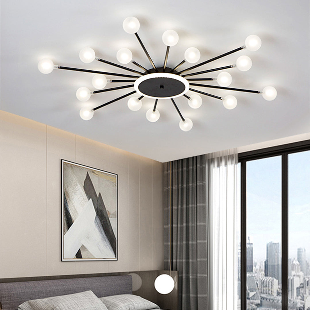 Glass Flush Mount Light Minimalist Sputnik Style Luxury Ceiling Light