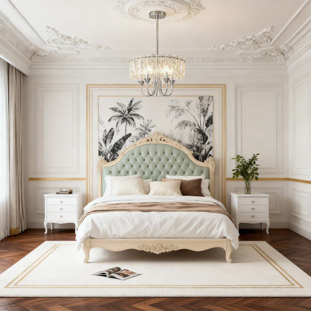 French Iron Chandelier Chic Chrome Island Metal Ceiling Light