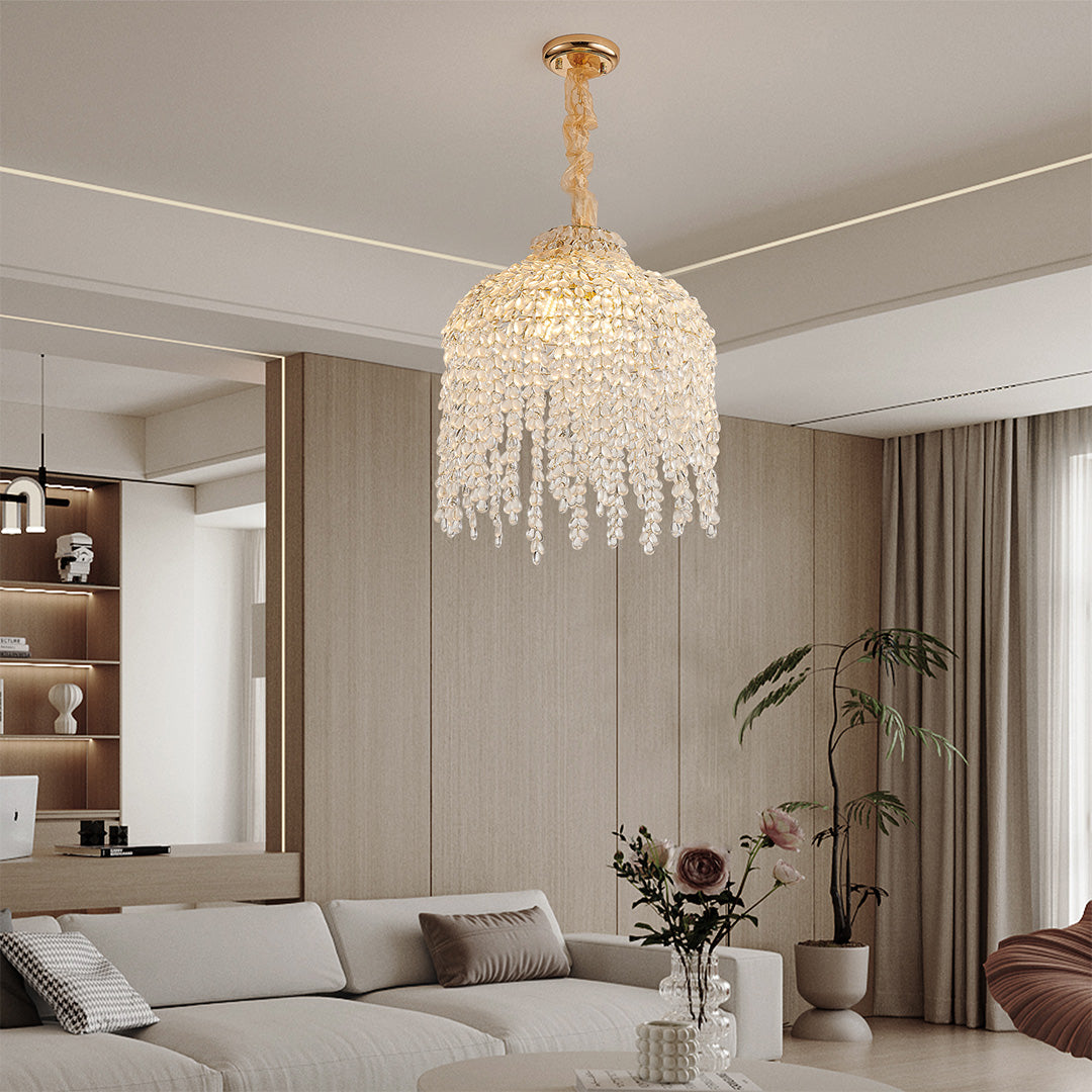 Teardrop Crystal Chandelier French Metal Ceiling Lights