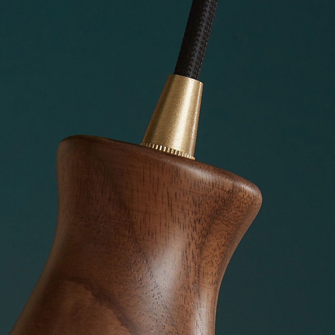 Wood Light Pendant Wabi Sabi Style Glass Pendant Light