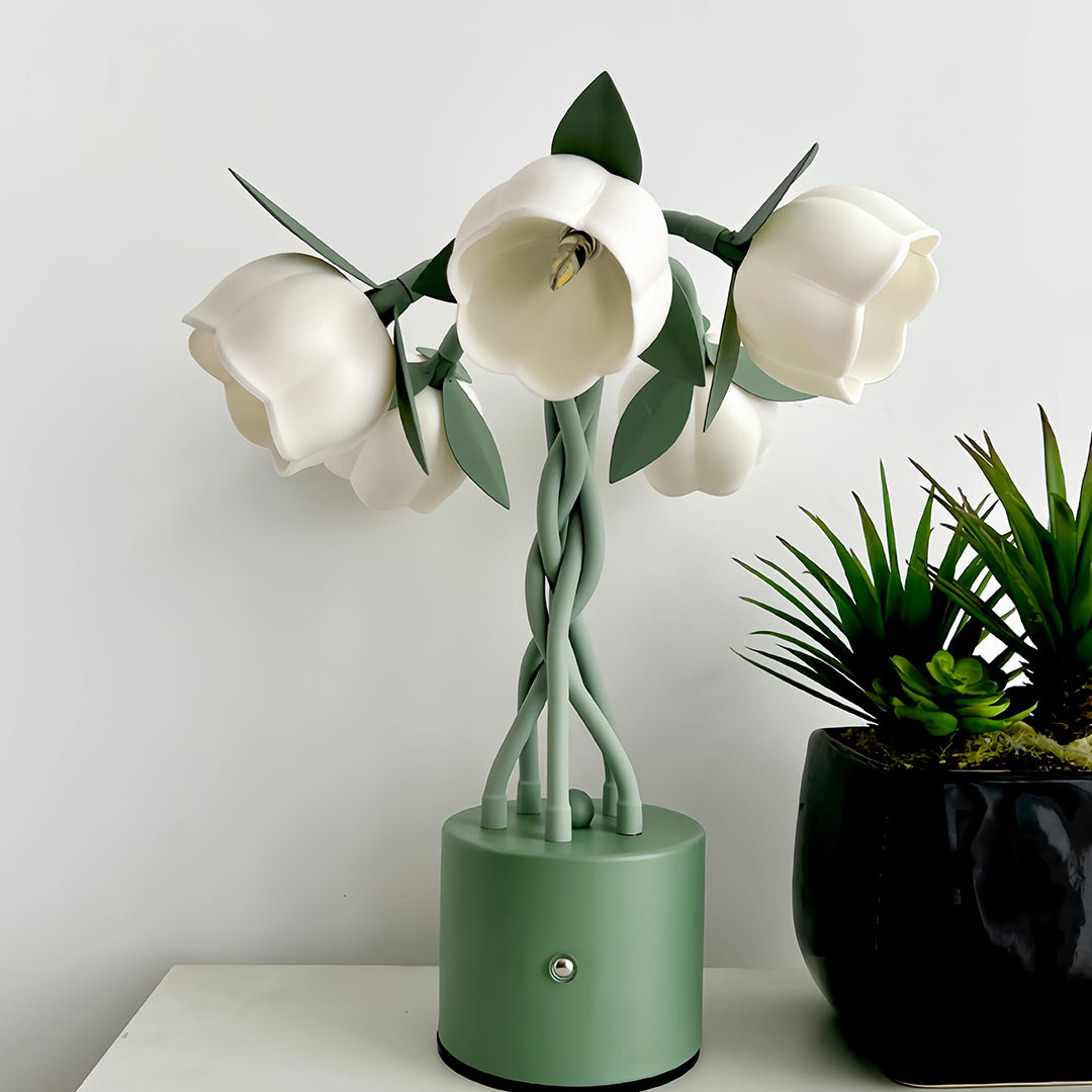 Artistic Table Lamps Vintage Green with Flexible Stems Creative Lamp