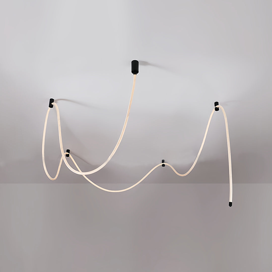 Long LED Ceiling Light Minimalist Creative Black Linear Lamp