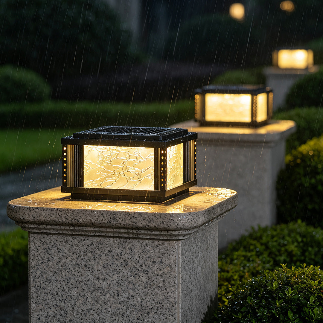 Outdoor Pillar Lights Modern Courtyard Gate Metal Lights