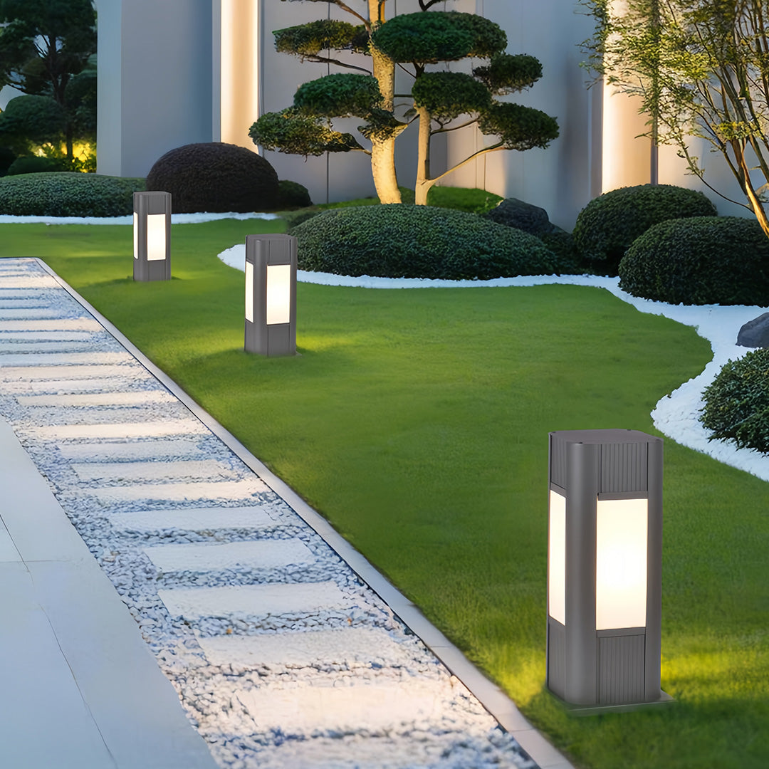 Square Path Lights Industrial Black Garden Outdoor Waterproof Lamp