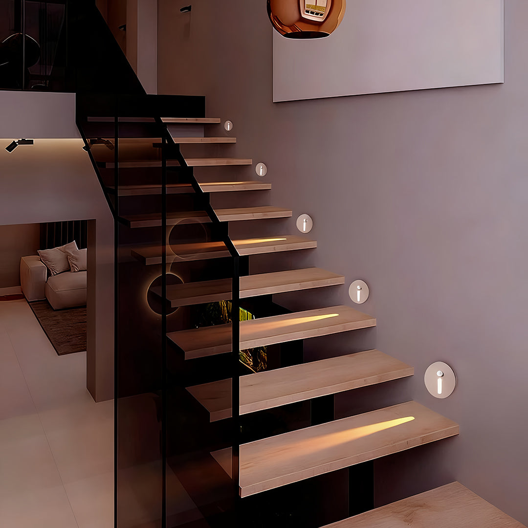 Interior Stair Step Lights Round Infrared Flush Mount LED Light