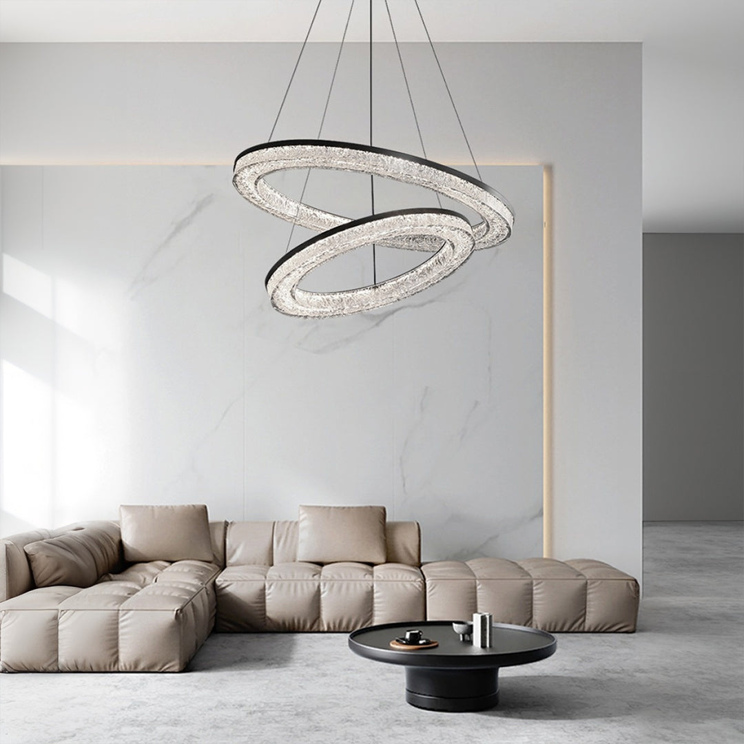Circle Pendant Light Luxury Ring Art Chandelier