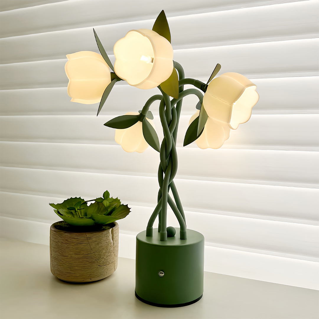 Artistic Table Lamps Vintage Green with Flexible Stems Creative Lamp