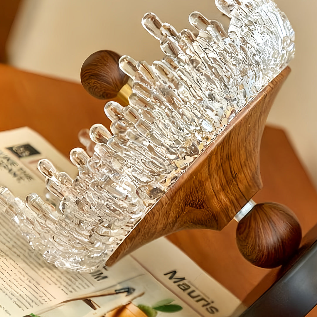 Unique Semi Flush Ceiling Light Vintage Water Drop Walnut Colored Lamp