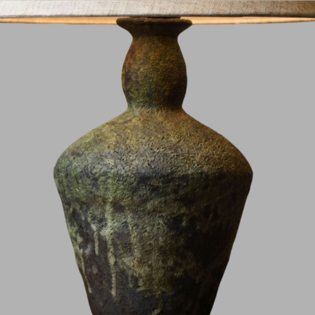 Ceramic Bedside Table Lamps Wabi-Sabi Style Moss Lamps