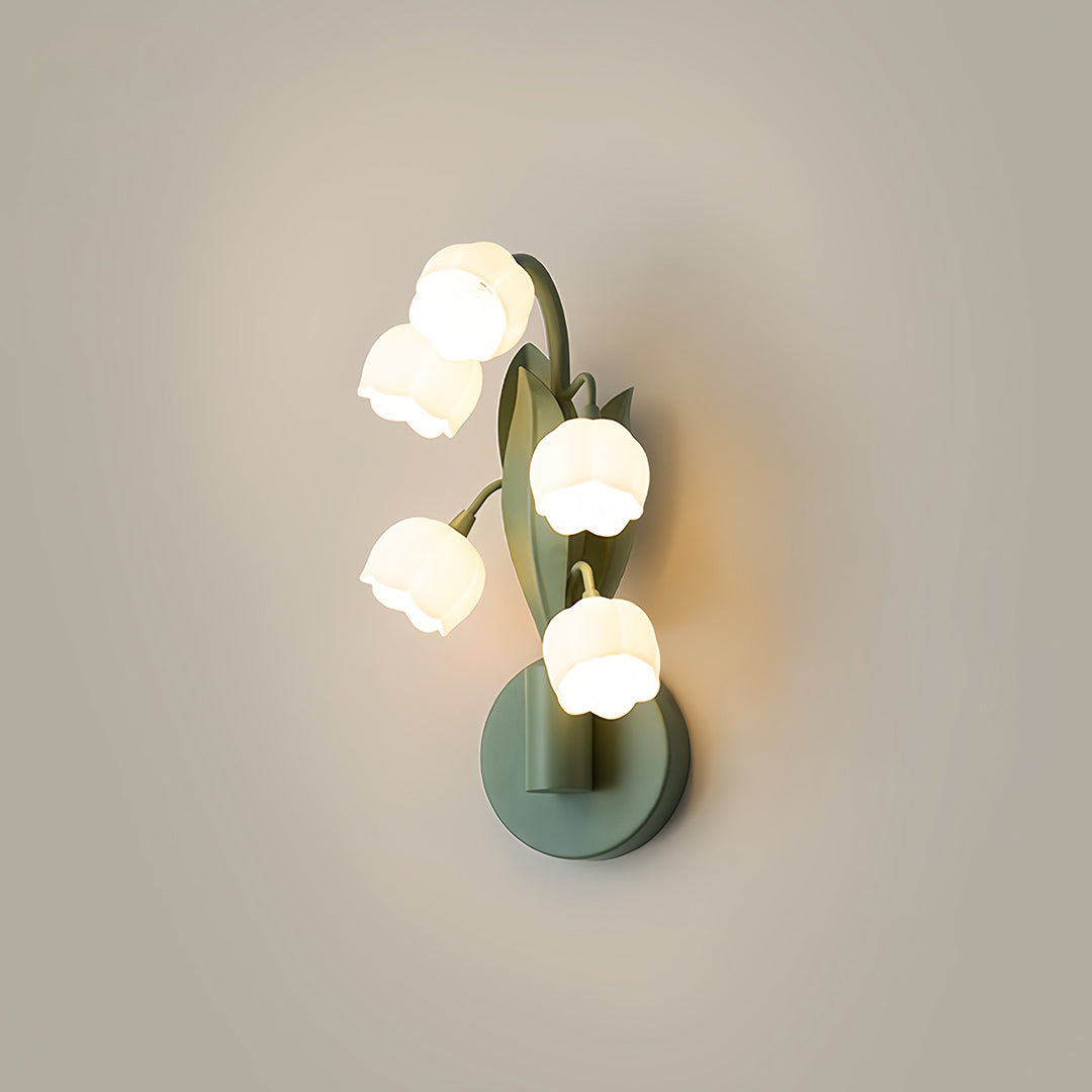 Floral Wall Lights French Country  Classic Bellflower Glass Lamp