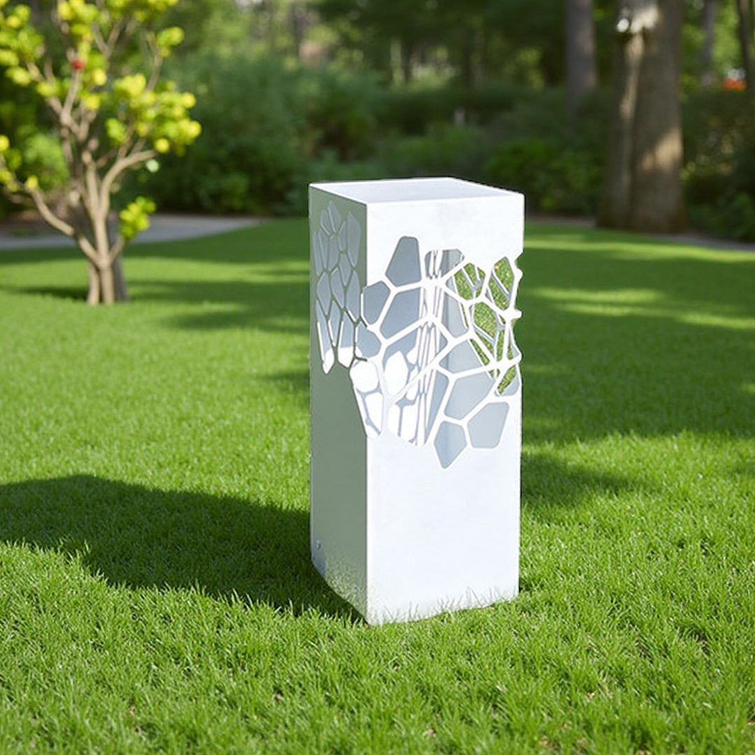 White Landscape Lights Outdoor Waterproof  Decorative Hollow Bollard Light
