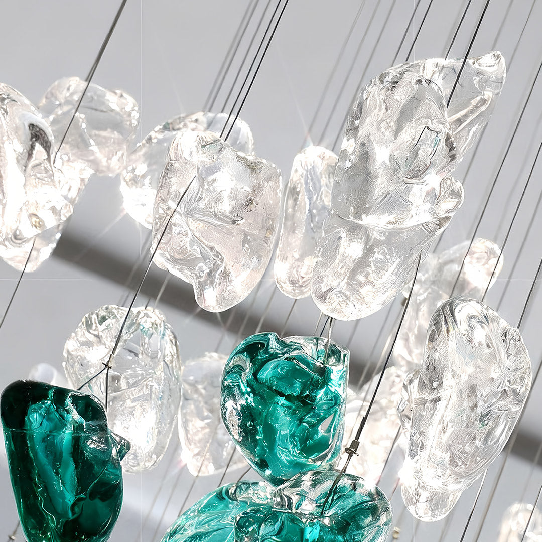 Beaded Glass Chandelier Irregular Artistic Island Ceiling Light