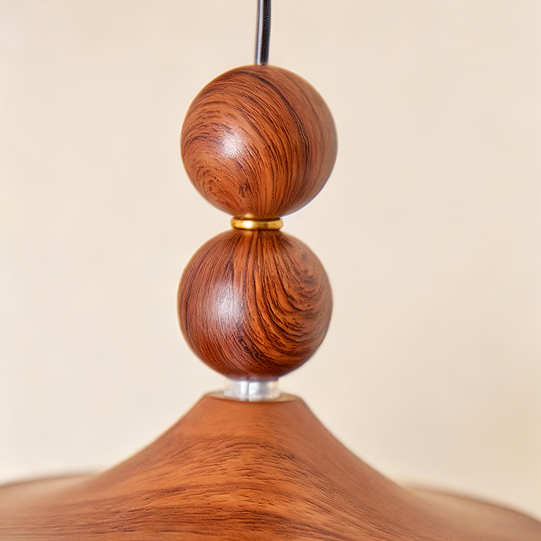 LED Bedroom Wall Lights Walnut Colored Water Drop Lampshade Iron Lamp