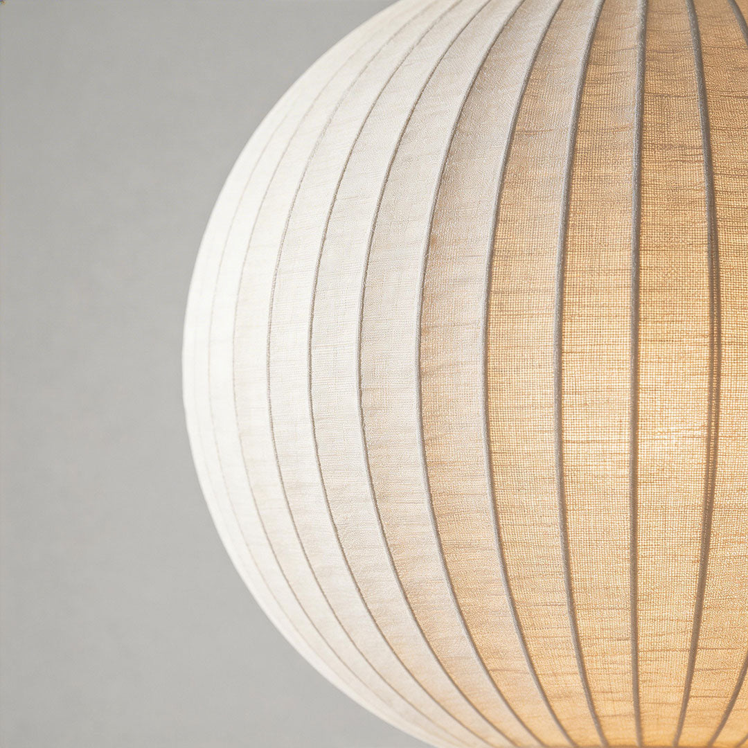 Pendant Light with White Shade French Creative Silk LED Ceiling Light