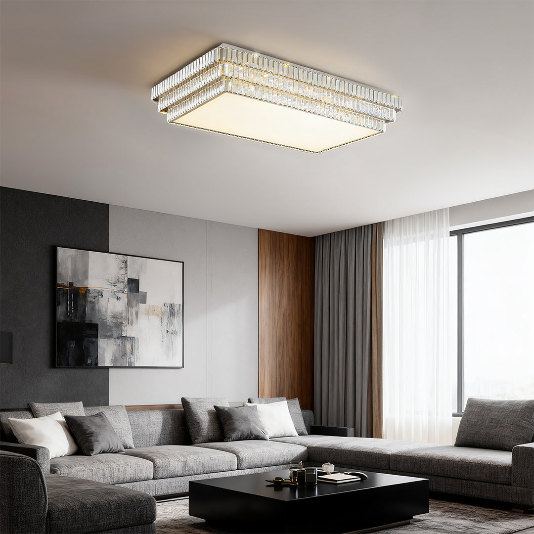 LED Flush Mount Lighting Luxury Eye-Protecting Crystal Lamp