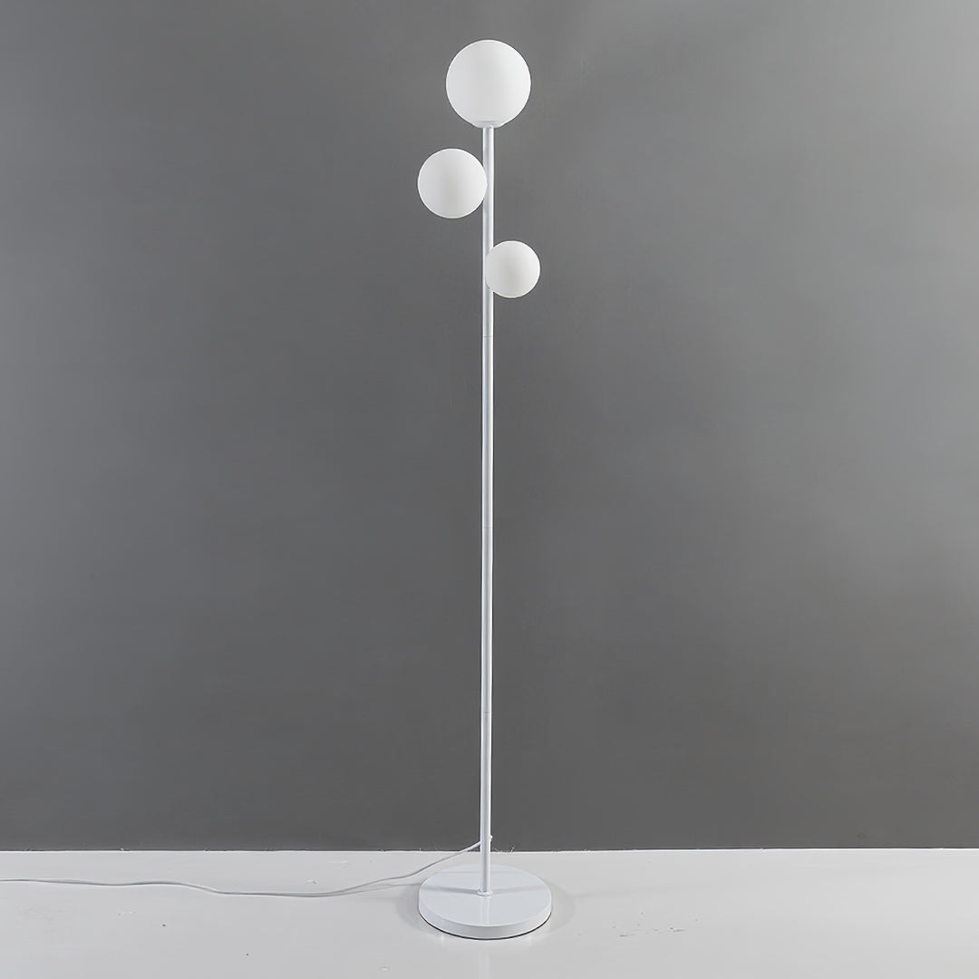 3 Lights Floor Lamp Gold Black White Modern Globe Standing Lamp