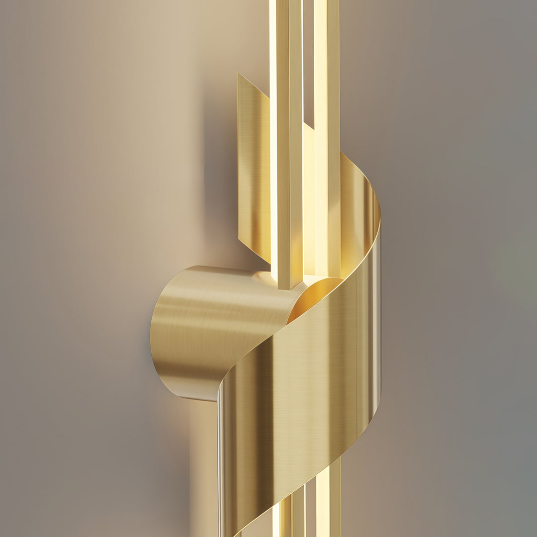2 Lamp Linear Wall Sconce Italian Luxury Solid Copper Light