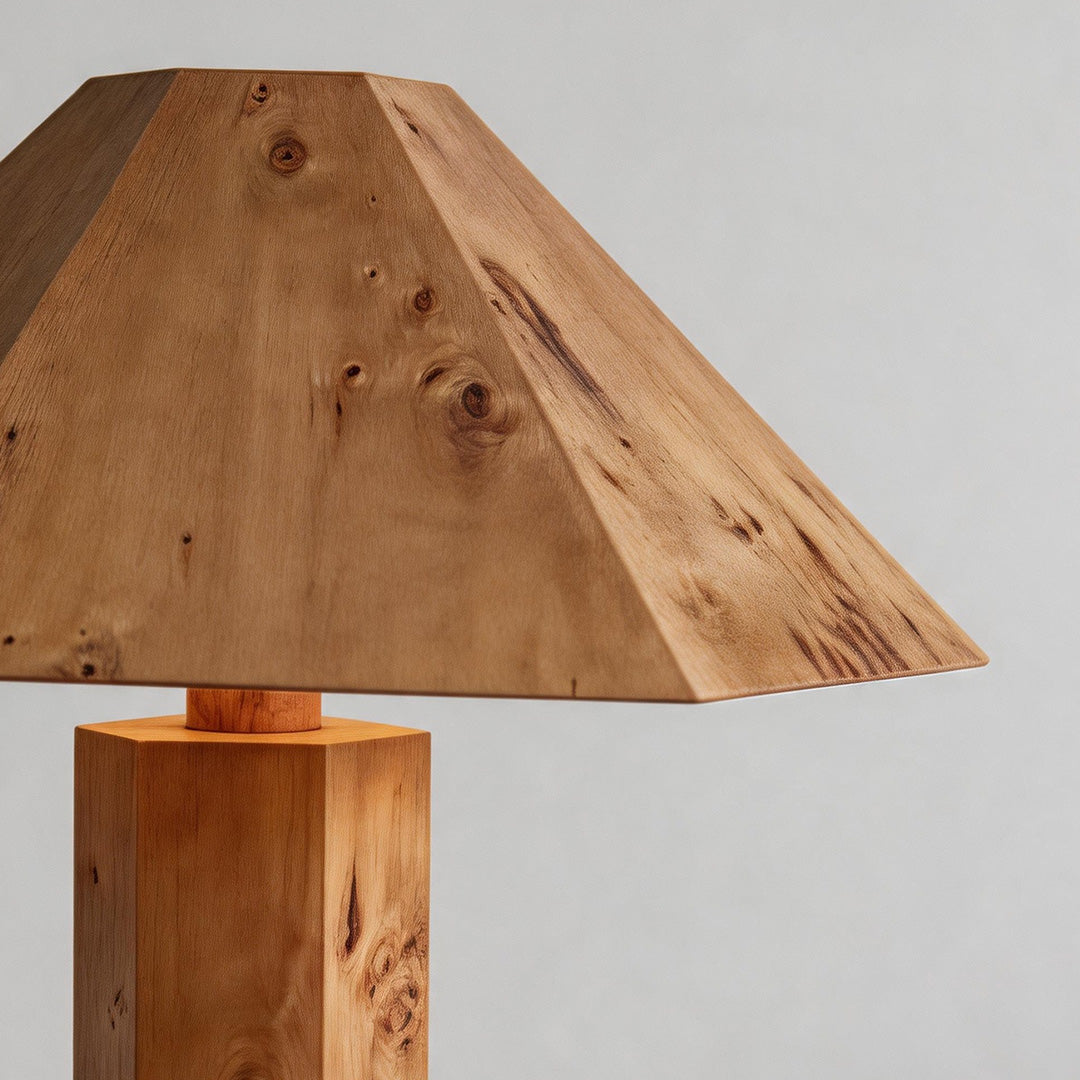 Vintage Wooden Table Lamp Wabi-Sabi Style Bedside Light