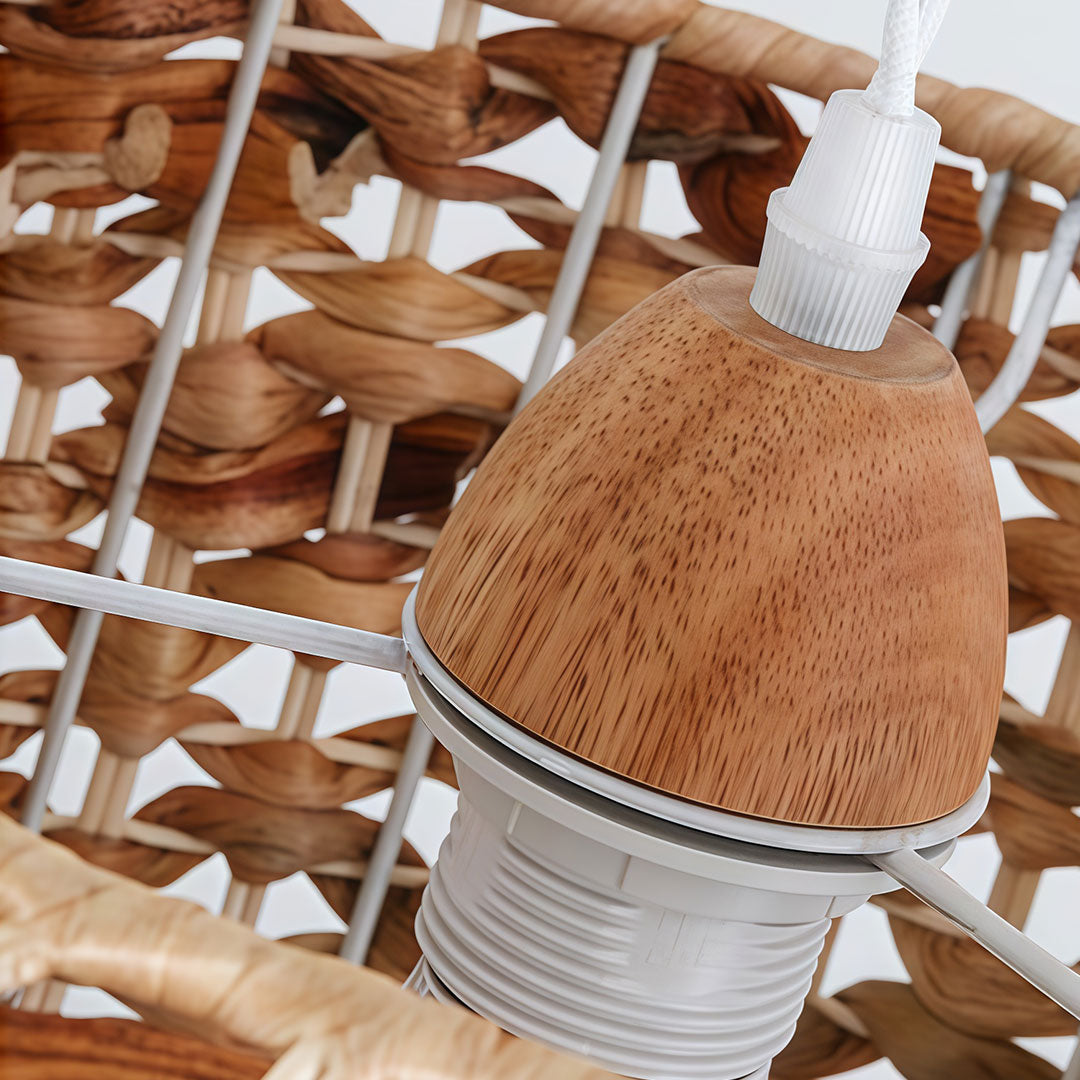 Rattan Wicker Pendant Light Nordic Metal Ceiling Light