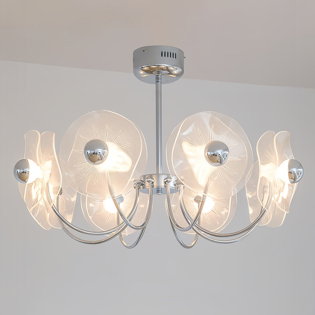 Acrylic LED Chandelier Multi-head  with Chrome Accents Ceiling Light