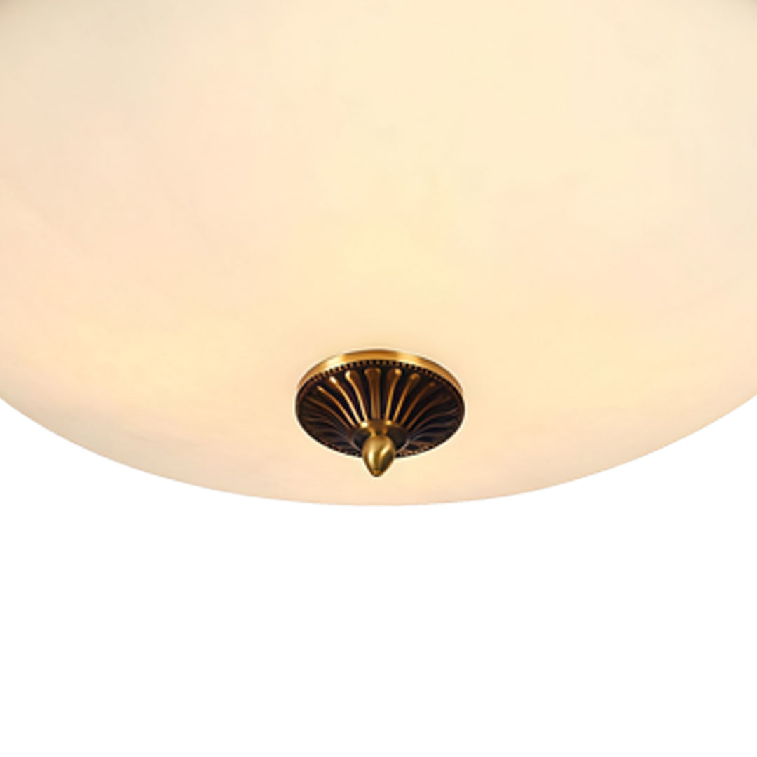 Antique Flush Mount Ceiling Light Vintage Bronze & Frosted Glass Light Fixture