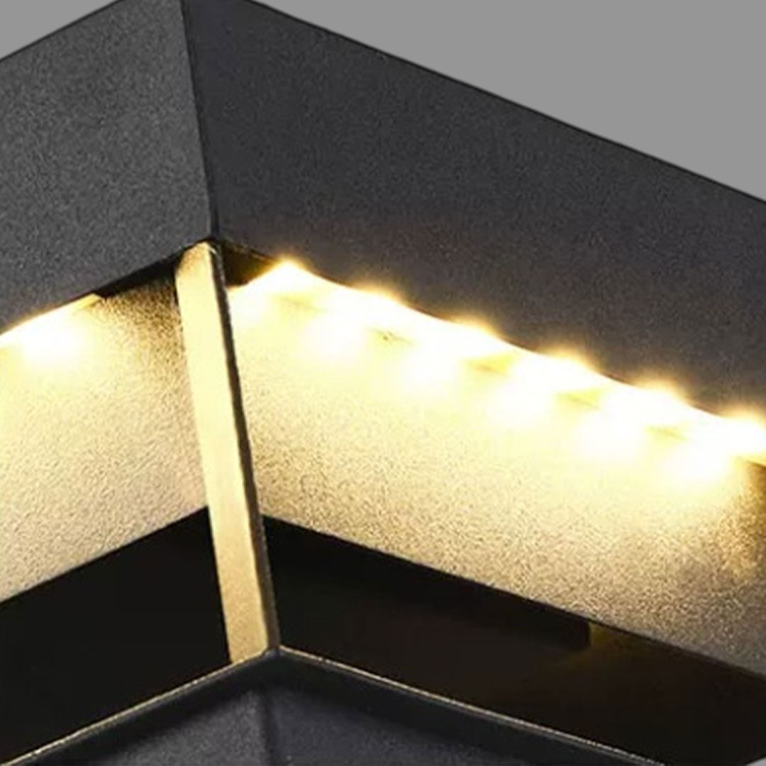 Driveway Entrance Pillar Lights Modern Square Metal Light