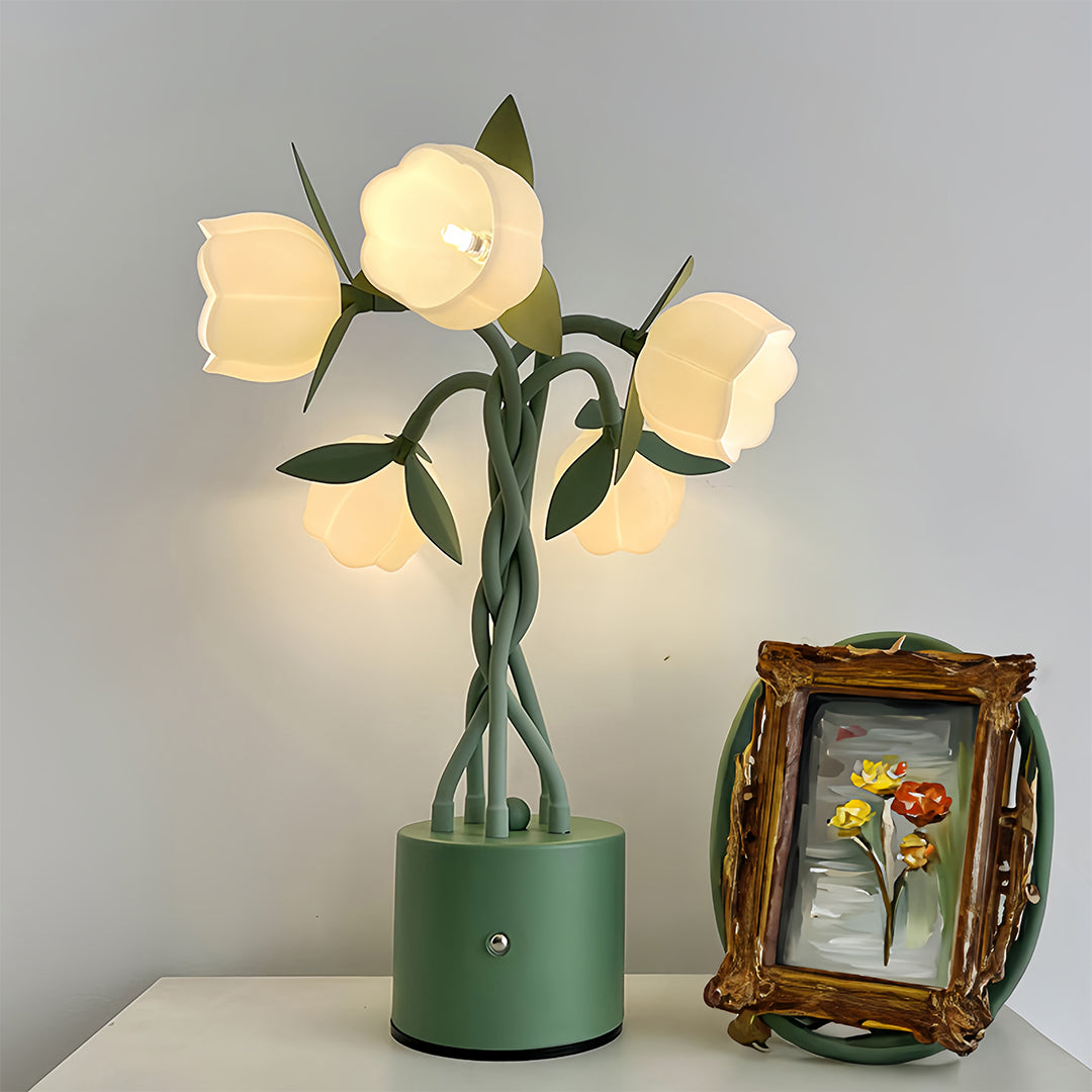 Artistic Table Lamps Vintage Green with Flexible Stems Creative Lamp