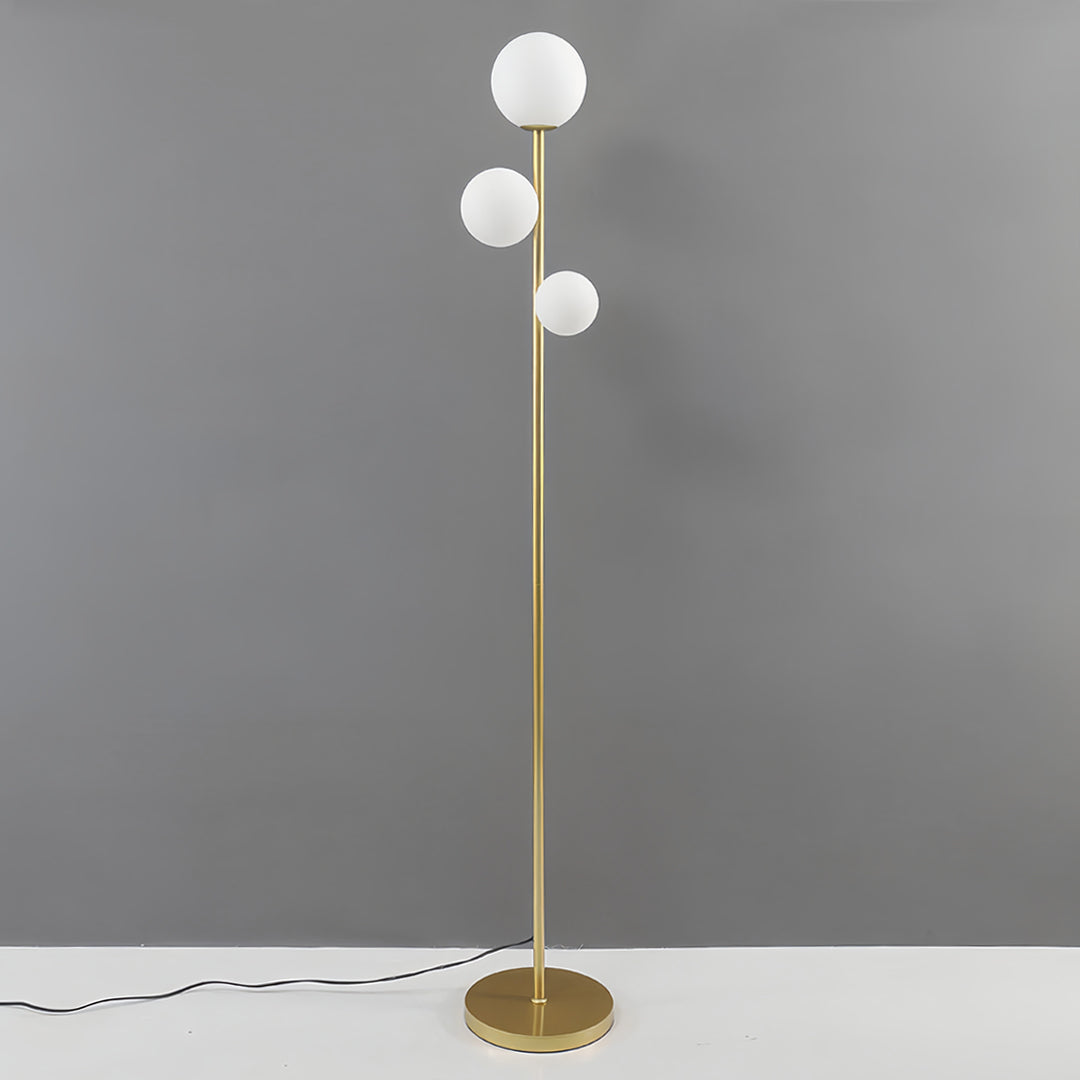 3 Lights Floor Lamp Gold Black White Modern Globe Standing Lamp