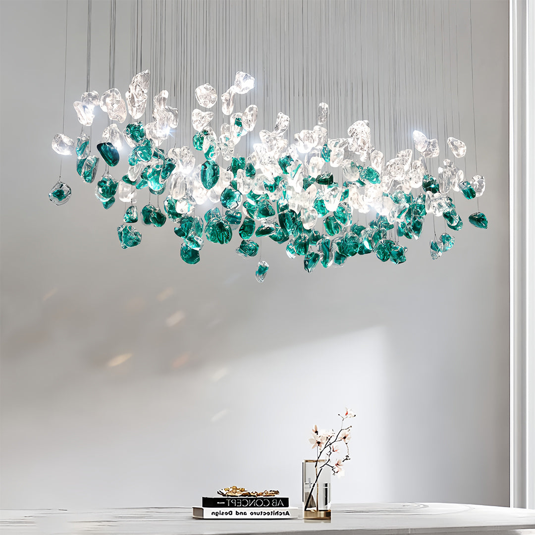 Beaded Glass Chandelier Irregular Artistic Island Ceiling Light