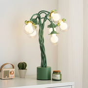 Retro Green Table Lamp French Floral  Artistic Globe Decorative Light