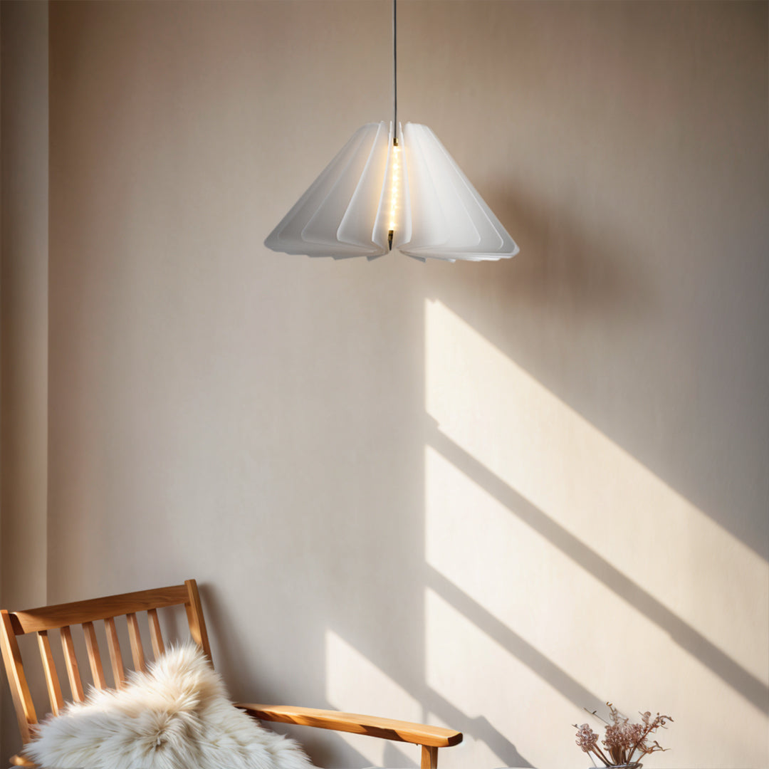 White Shade Pendant Light Nordic Cream Style PE Material LED Light